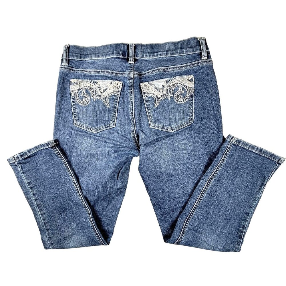 White House Black Market Womens Crop Jeans Back Bling Pockets size 2  JH1193